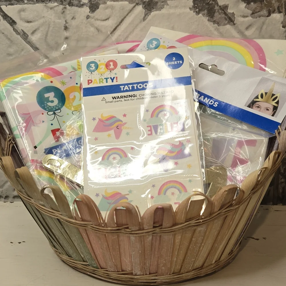 Pastel Unicorn Rainbow Party Supplies Set Birthday Party! 